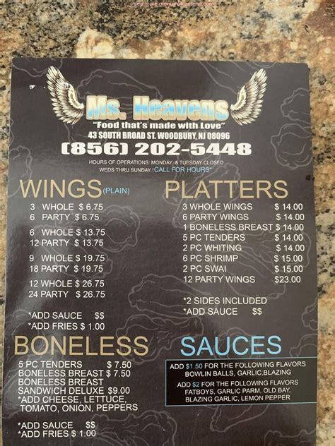 wing heaven near me|ms heavens wings menu.